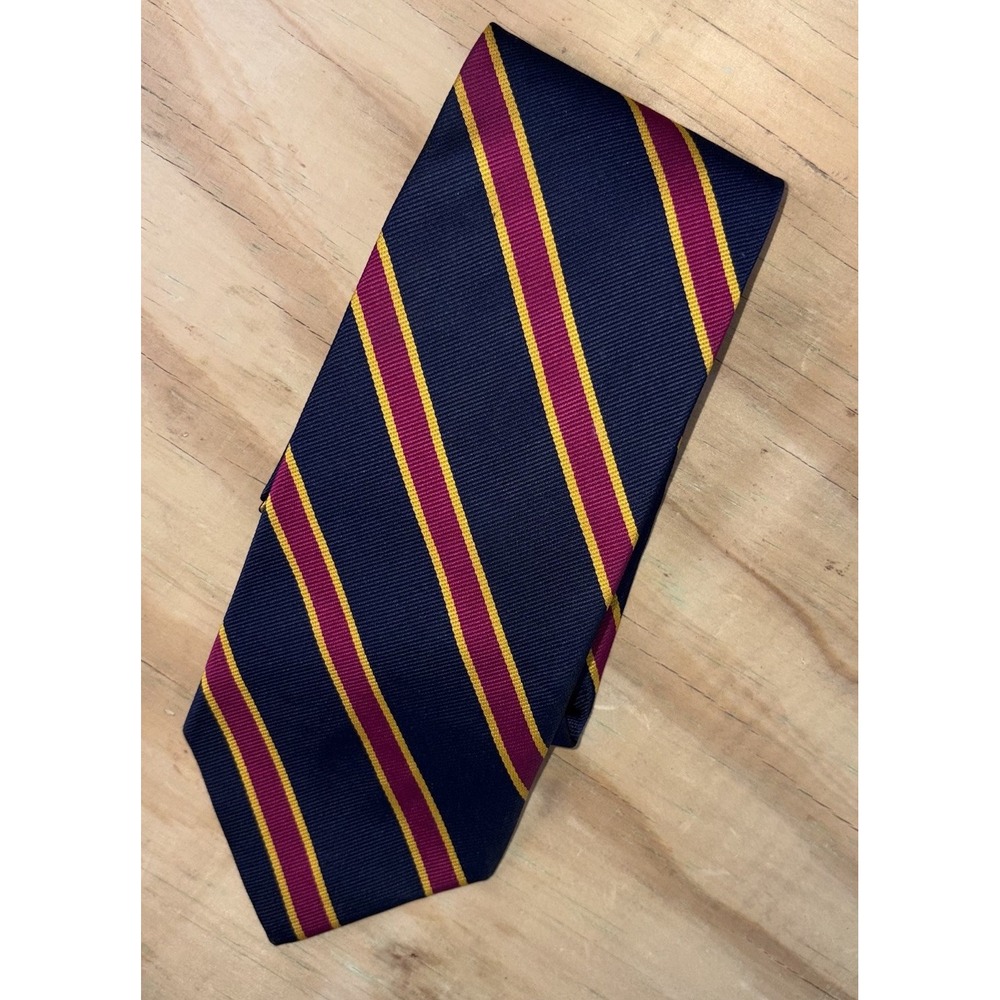 Brooks Brothers Makers Mens Blue Striped Repp Tie Silk Made In USA Necktie